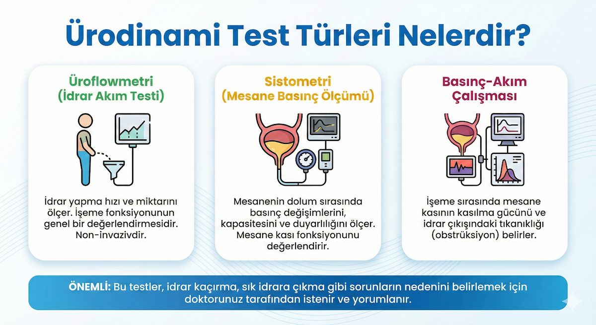 urodinami test turleri nelerdir